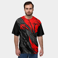 Футболка оверсайз мужская Дота 2 - красная абстракция, цвет: 3D-принт — фото 2
