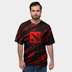 Футболка оверсайз мужская Dota 2 - красные потертости, цвет: 3D-принт — фото 2