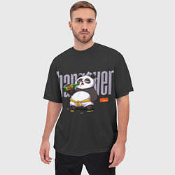 Футболка оверсайз мужская Drunk panda, цвет: 3D-принт — фото 2