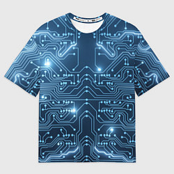 Футболка оверсайз мужская Системная плата, цвет: 3D-принт