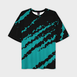 Футболка оверсайз мужская The color is black and light blue, цвет: 3D-принт