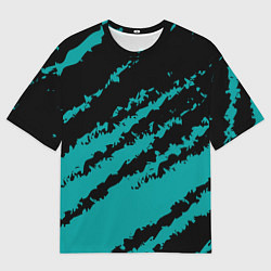 Мужская футболка оверсайз The color is black and light blue