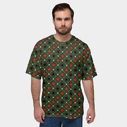 Футболка оверсайз мужская Звёздный хаки, цвет: 3D-принт — фото 2