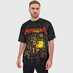 Футболка оверсайз мужская Metallica - skeleton with a lantern, цвет: 3D-принт — фото 2