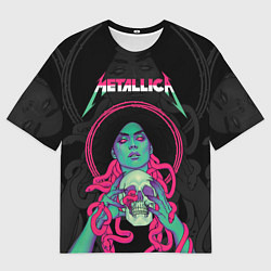 Футболка оверсайз мужская Metallica - witch with the skull, цвет: 3D-принт
