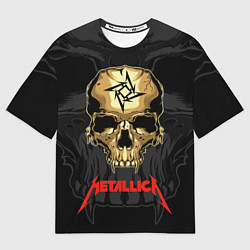 Футболка оверсайз мужская Metallica - skull with fangs, цвет: 3D-принт