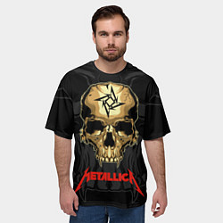 Футболка оверсайз мужская Metallica - skull with fangs, цвет: 3D-принт — фото 2