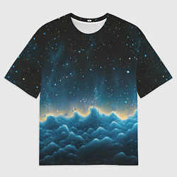 Футболка оверсайз мужская Облака и черное небо текстура, цвет: 3D-принт