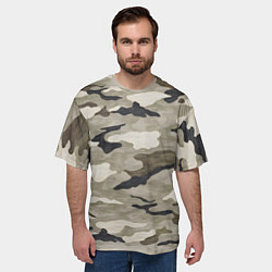 Футболка оверсайз мужская Песочный камуфляж, цвет: 3D-принт — фото 2