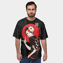 Футболка оверсайз мужская Танджиро Камадо убийца демонов, цвет: 3D-принт — фото 2
