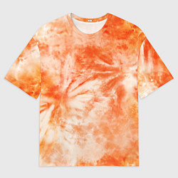 Футболка оверсайз мужская Оранжевый тай-дай пятна, цвет: 3D-принт
