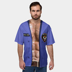 Футболка оверсайз мужская Костюм полицейского с накаченным торсом, цвет: 3D-принт — фото 2