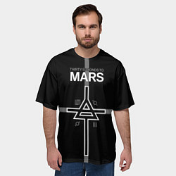 Футболка оверсайз мужская 30 Seconds to Mars - poster, цвет: 3D-принт — фото 2