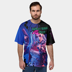 Футболка оверсайз мужская Харли и Джокер love, цвет: 3D-принт — фото 2