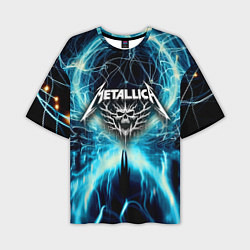 Футболка оверсайз мужская Neon glow - Metallica, цвет: 3D-принт