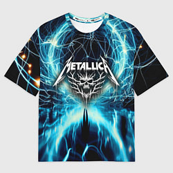Футболка оверсайз мужская Neon glow - Metallica, цвет: 3D-принт