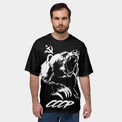 Футболка оверсайз мужская Суровый медведь из СССР, цвет: 3D-принт — фото 2