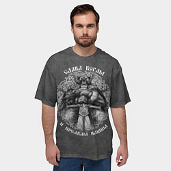 Футболка оверсайз мужская Велес с мечом - слава богам и предкам, цвет: 3D-принт — фото 2