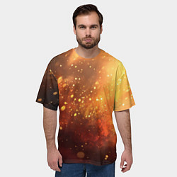 Футболка оверсайз мужская Золотая блестящая текстура, цвет: 3D-принт — фото 2