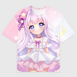 Футболка оверсайз мужская Аниме в светлых оттенках, цвет: 3D-принт