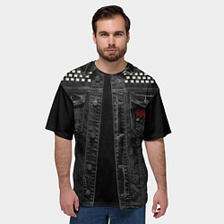 Футболка оверсайз мужская Джинсовка Ария с татуировками викингов, цвет: 3D-принт — фото 2