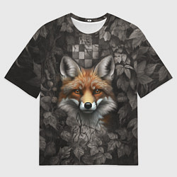 Футболка оверсайз мужская Внимательный лис, цвет: 3D-принт