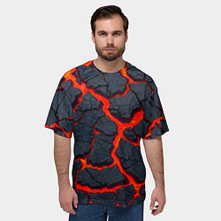 Футболка оверсайз мужская Текущая в породе лава, цвет: 3D-принт — фото 2