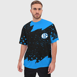 Футболка оверсайз мужская Schalke 04 fc blue color, цвет: 3D-принт — фото 2