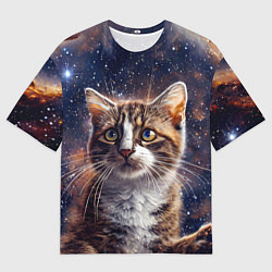 Футболка оверсайз мужская Сноу-шу в космосе, цвет: 3D-принт