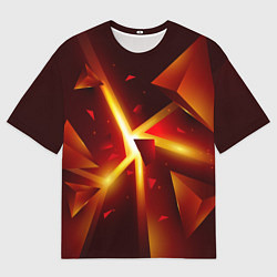 Футболка оверсайз мужская Трехмерный взрыв неоновых плит абстракция, цвет: 3D-принт
