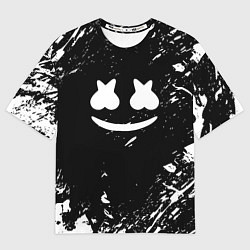 Футболка оверсайз мужская Marshmello брызги красок, цвет: 3D-принт