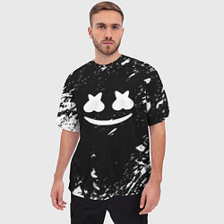 Футболка оверсайз мужская Marshmello брызги красок, цвет: 3D-принт — фото 2