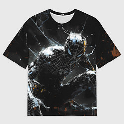 Футболка оверсайз мужская Человек-паук в черном костюме, цвет: 3D-принт