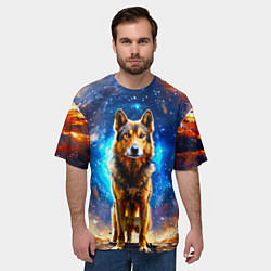 Футболка оверсайз мужская Волкодав в космосе, цвет: 3D-принт — фото 2