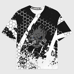 Мужская футболка оверсайз Samurai соты краски