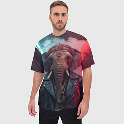 Футболка оверсайз мужская Cyberpunk elephant, цвет: 3D-принт — фото 2