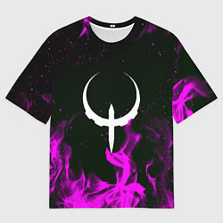 Футболка оверсайз мужская Quake fire neon, цвет: 3D-принт