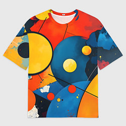 Футболка оверсайз мужская Динамичный красочный паттерн, цвет: 3D-принт