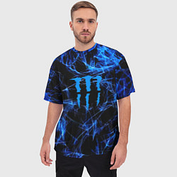 Футболка оверсайз мужская Monster energy искры дымы, цвет: 3D-принт — фото 2