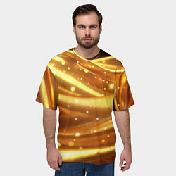 Футболка оверсайз мужская Золотая ткань с блестками, цвет: 3D-принт — фото 2