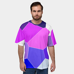Футболка оверсайз мужская Сине-розовый крупные фрагменты, цвет: 3D-принт — фото 2