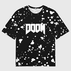 Футболка оверсайз мужская Doom белые краски всплеск, цвет: 3D-принт