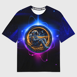Футболка оверсайз мужская Космонавт в луне, цвет: 3D-принт
