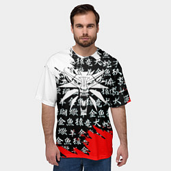 Футболка оверсайз мужская Ведьмак япония краски, цвет: 3D-принт — фото 2