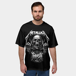 Футболка оверсайз мужская Thrash metal - Metallica group, цвет: 3D-принт — фото 2