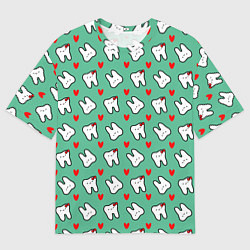 Футболка оверсайз мужская Довольные зубы, цвет: 3D-принт