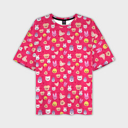 Футболка оверсайз мужская Skzoo pattern pink, цвет: 3D-принт