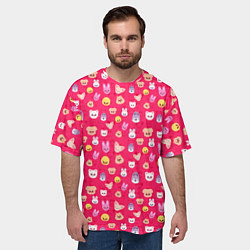 Футболка оверсайз мужская Skzoo pattern pink, цвет: 3D-принт — фото 2