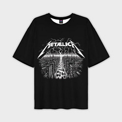 Футболка оверсайз мужская Metallica - lightnings in metropolis, цвет: 3D-принт