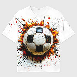 Футболка оверсайз мужская Футбольный мяч на белом, цвет: 3D-принт